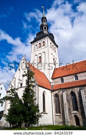 view of the St. Nicholas Church in Tallinn