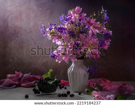 Similar – Image, Stock Photo Vase with colorful flowers on small table