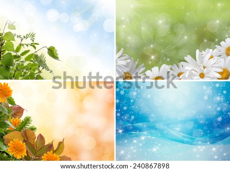 Four bright seasons - spring, summer, autumn, winter.
