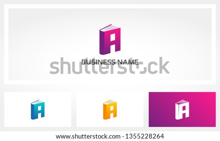 Letter A Book Cover Pages Logo