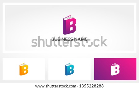 Letter B Book Cover Pages Logo