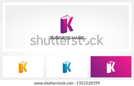 Letter K Book Cover Pages Logo