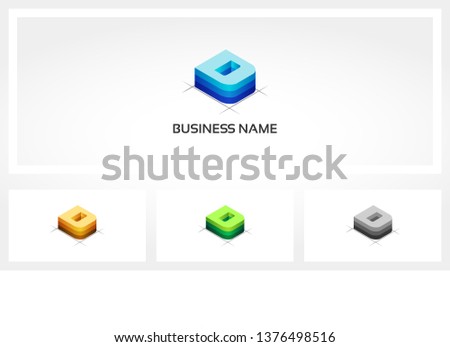 Letter D Block Stack Logo