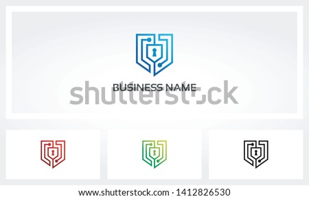 Shield Security Keyhole Nodes Logo