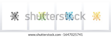 Network Symbol On Letter Logo Design E
