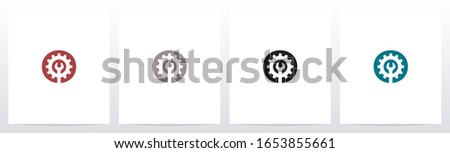 Wrench And Gears On Letter Logo Design O
