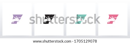 Rabbit Running On Letter Logo Design F