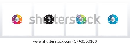 Cube With Nodes On Letter Logo Design O