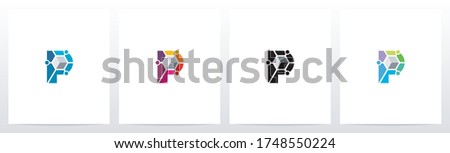 Cube With Nodes On Letter Logo Design P