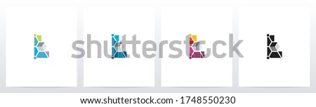 Cube With Nodes On Letter Logo Design L