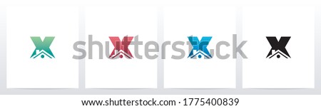 House Roof On Letter Logo Design X