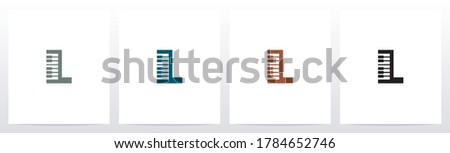 Piano Keys On Letter Logo Design L Stock fotó © 