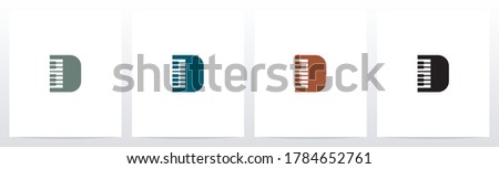 Piano Keys On Letter Logo Design D