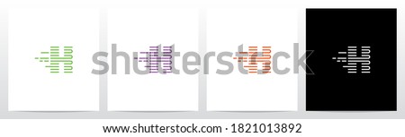U Turn Lines Formed Letter Logo Design H Foto stock © 
