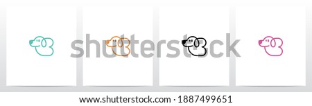 Letter Shaped Dog Letter Logo Design C