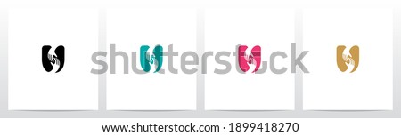 Two Hands On Letter Logo Design U