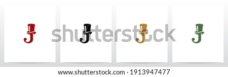 Top Hat On Letter Logo Design J