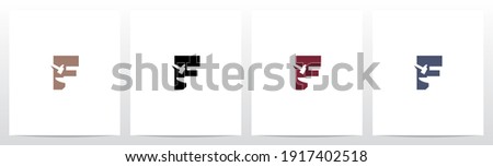 Anvil And Hammer On Letter Logo Design F