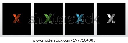 Shining Rays On Letter Logo Design X