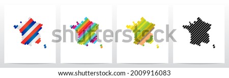 France On Colorful Stripes Logo Design