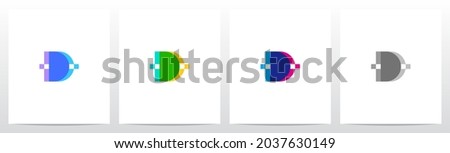 Merge Overlay Letter Logo Design D 