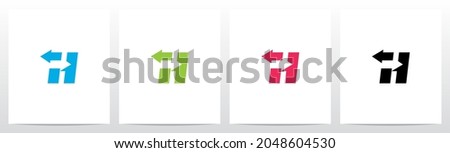 Exchange Arrows On Letter Logo Design H