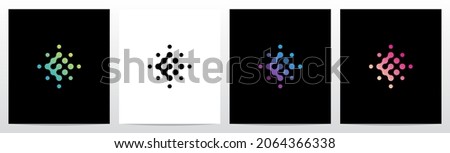 Connection Dots Rotate Letter Logo Design F