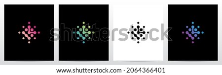 Connection Dots Rotate Letter Logo Design K