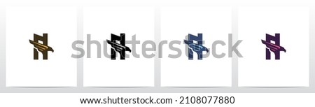 Eagle Head And Wing On Letter Logo Design N Foto stock © 