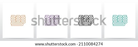 Folded Lines Letter Logo Design W
