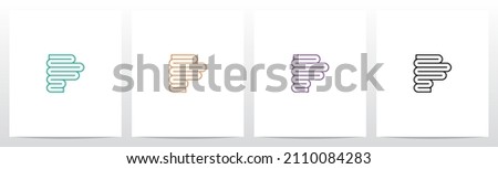 Folded Lines Letter Logo Design P