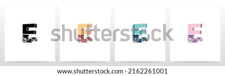 Half Submerged Letter Logo Design E