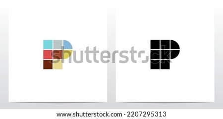 Colorful Tiles Letter Logo Design P