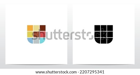 Colorful Tiles Letter Logo Design U