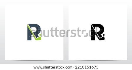 Golf Stick And Ball On Letter Logo Design R Foto stock © 