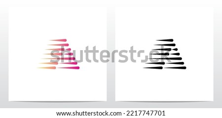Horizontal Teardrop Shapes Letter Logo Design A