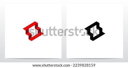 Abstract Stairs Red Carpet Letter Logo Design O