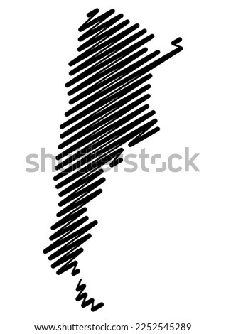 Scribble Style Map Of Argentina