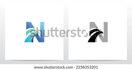 Swoosh Eagle Head On Letter Logo Design N