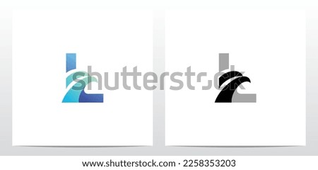 Swoosh Eagle Head On Letter Logo Design L