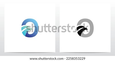 Swoosh Eagle Head On Letter Logo Design O