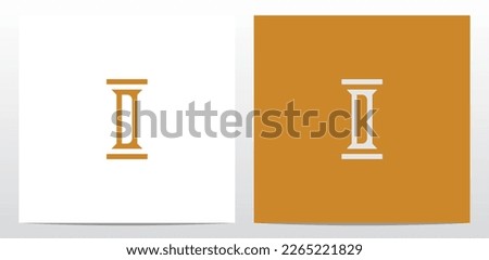 Slim Pillar Letter Logo Design D