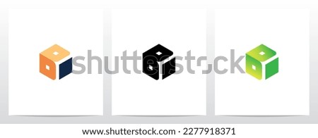 Alphabet On Block Cube Letter Logo Design B