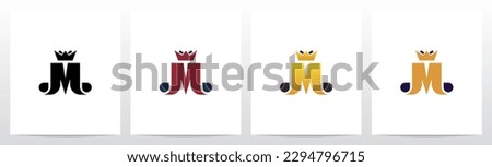 Crown On Top Of Letter Logo Design M