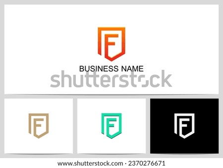 Shield With Letter Inside Logo Design Initial F