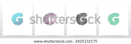 Concentric Circles Ripples Signal Letter Logo Design G