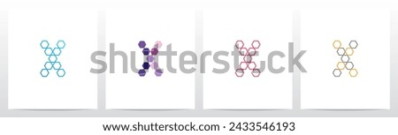 Outline Hexagon Initial Letter Logo Design X
