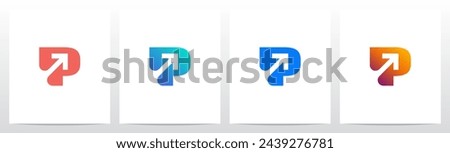 Arrow Up Diagonal On Letter Initial Logo Design P