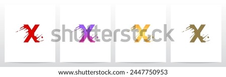 Splash Splatter Letter Initial Logo Design X