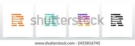 Horizontal Lines Triangle Inside Initial Letter Logo Design R